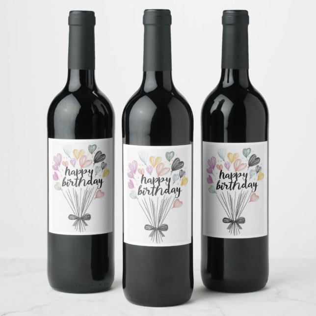 Happy Birthday wine labels (Bottles)