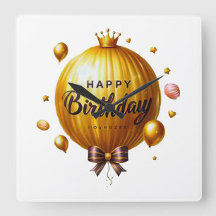 Happy Birthday wish Square Wall Clock