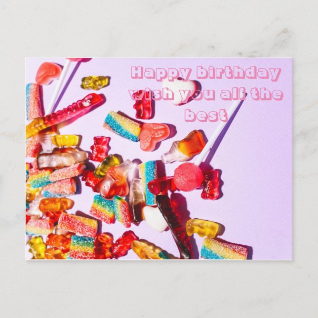 Happy birthday  wish you all the best postcard (Front)