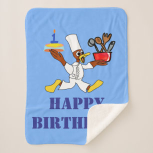Happy Birthday Wishes Blue Fleece Blanket
