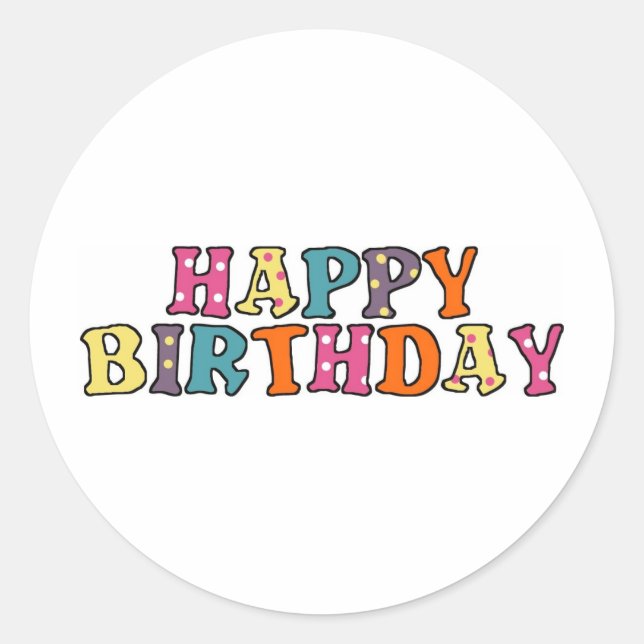 Happy Birthday Wishes Classic Round Sticker (Front)