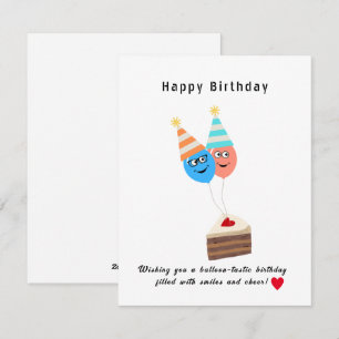 Happy Birthday Wishing you balloon-tastic birthday Holiday Card