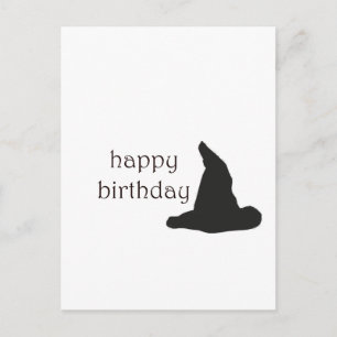 happy birthday witches hat postcard