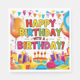 Happy Birthday with a Birthday Napkin