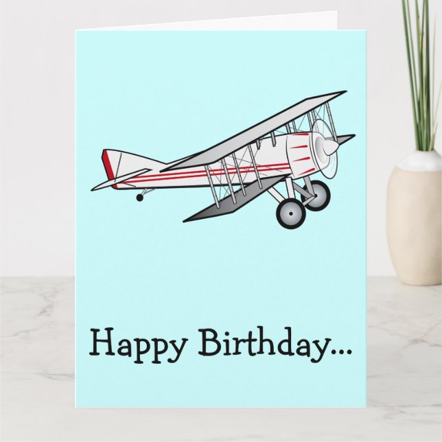 Happy Birthday with Aeroplane from the Whole Gang Card (Front)