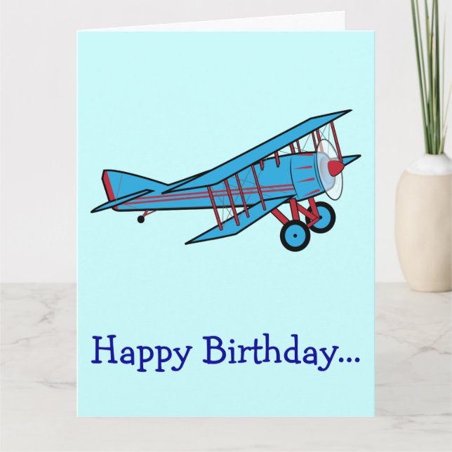 Happy Birthday with Aeroplane from the Whole Gang Card (Front)