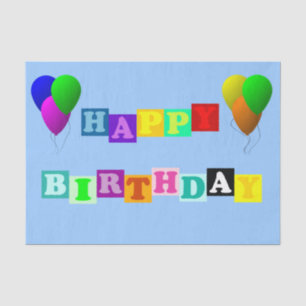 Happy Birthday with Balloons by Shirley Taylor Tissue Paper