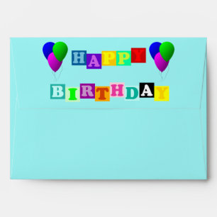 Happy Birthday with Balloons by ShirleyTaylor Envelopes