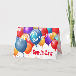 Happy Birthday with Balloons SON-IN-LAW Card
