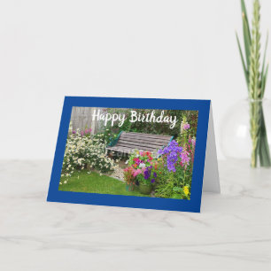 HAPPY BIRTHDAY WITH BEAUTIFUL GARDEN SETTING CARD