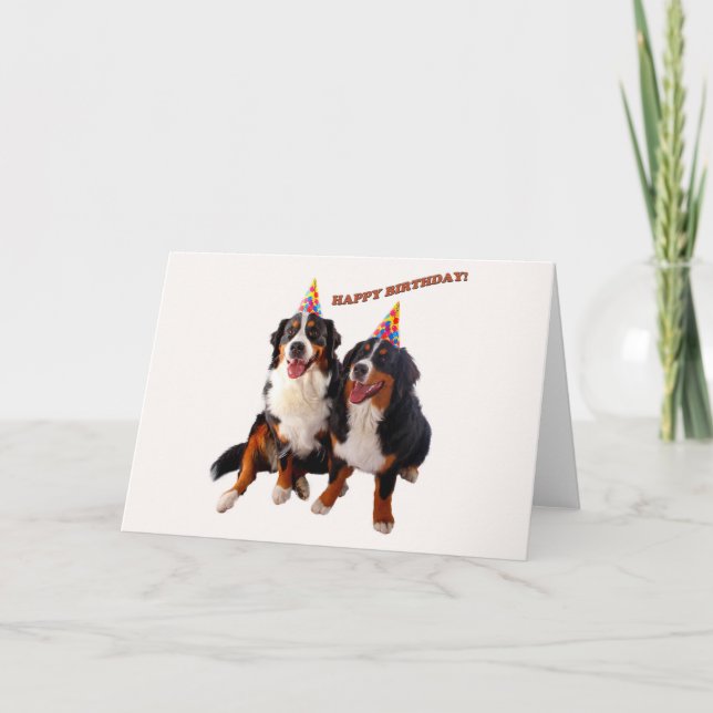 Happy birthday with bernese card (Front)