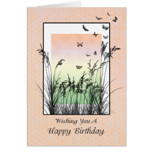 Happy Birthday with butterflies
