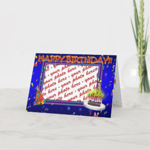 Happy Birthday With Confetti Photo Frame Card