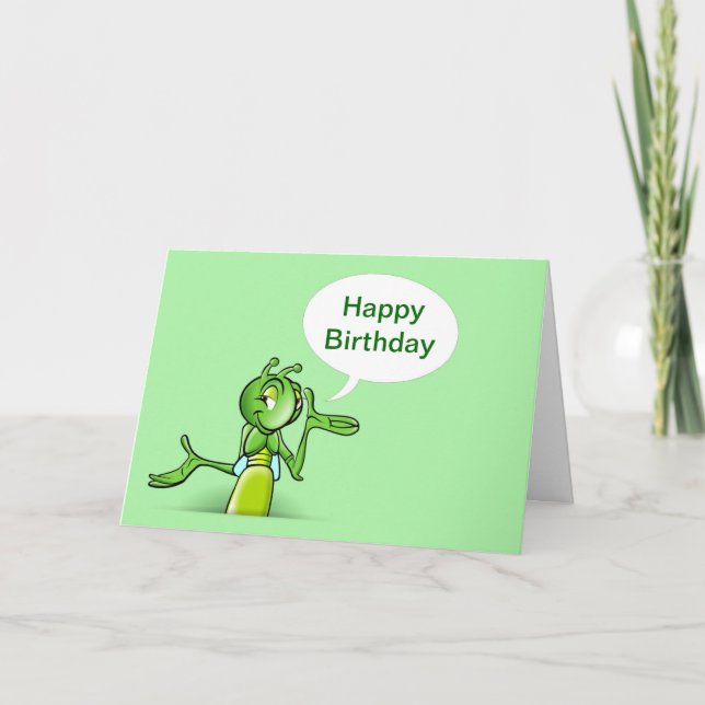 Happy Birthday with cricket talking Card (Front)