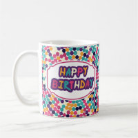 Happy Birthday with Custom Text Red Green Circles