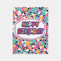 Happy Birthday with Custom Text Red Green Circles