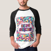 Happy Birthday with Custom Text Red Green Circles