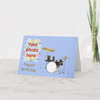 Happy Birthday with drum kit add your photo