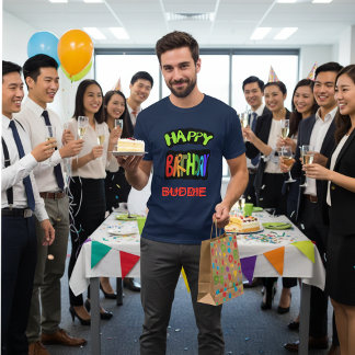 Happy Birthday with Personalised Name T-Shirt