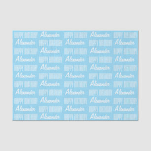 Happy Birthday with Personalised Name Tissue Paper