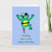 Happy Birthday with pirate frog and eye patch