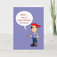 Happy Birthday with pirate with peg leg add photo