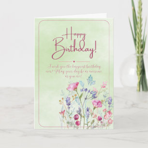Happy Birthday With Red Poppies Birthday Card