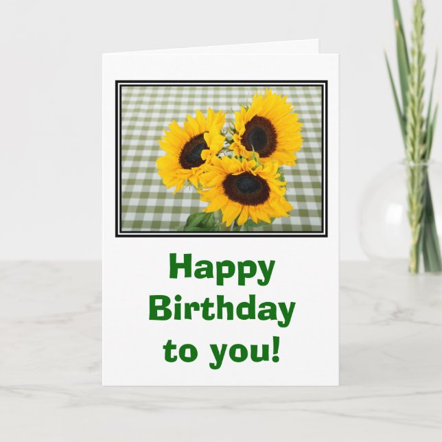 Happy birthday with sunflowers card (Front)