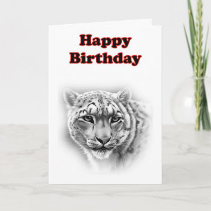 Happy Birthday with tiger on card