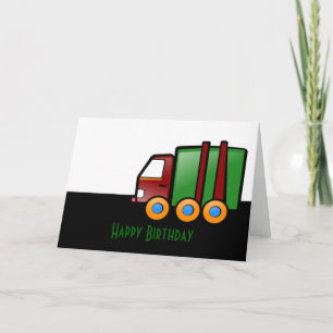 Happy Birthday with truck for boy's birthday Card