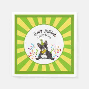 Happy Birthday with your French Bulldog Party Napkin