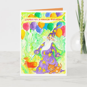 Happy Birthday Wizard Magic Card