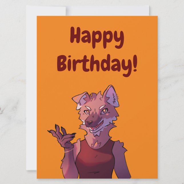 Happy Birthday wolf Card (Front)