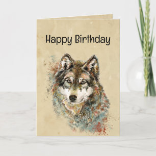 Happy Birthday  Wolf, Wolves Poem Verse Card