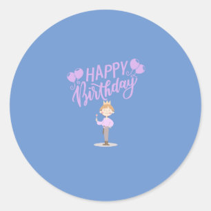 Happy Birthday Women Birthday Design Classic Round Sticker