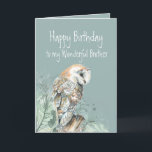 Happy Birthday Wonderful Brother Barn Owl  Thank You Card<br><div class="desc">If your Wonderful Brother loves owls,  nature or wildlife he will love this Birthday card</div>