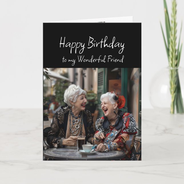 Happy Birthday Wonderful Friend  Card (Front)