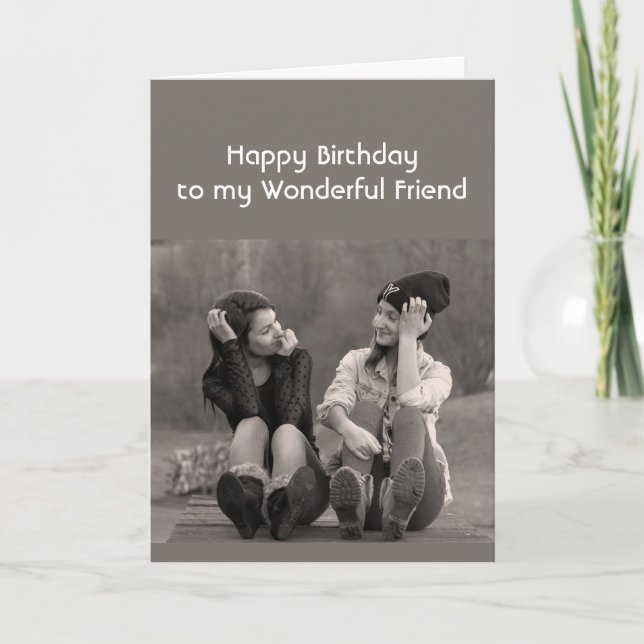 Happy Birthday Wonderful Friend Inspirational Card (Front)