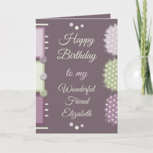 Happy Birthday wonderful friend plum Card