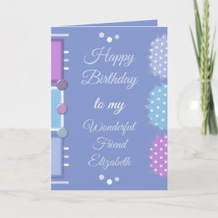Happy Birthday wonderful friend purple Card