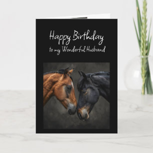 Happy Birthday Wonderful Husband Horses  Card