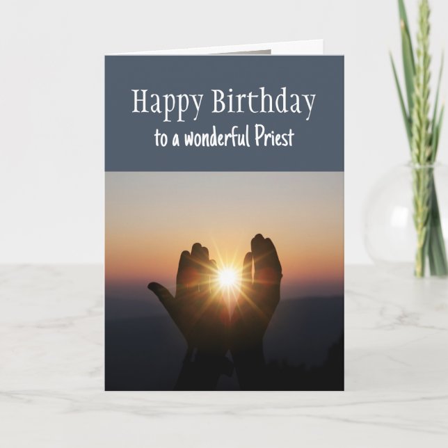 Happy Birthday Wonderful Priest Comfort & Blessing Card (Front)