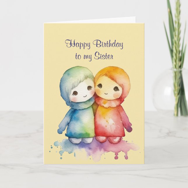 Happy Birthday Wonderful Sister Card (Front)