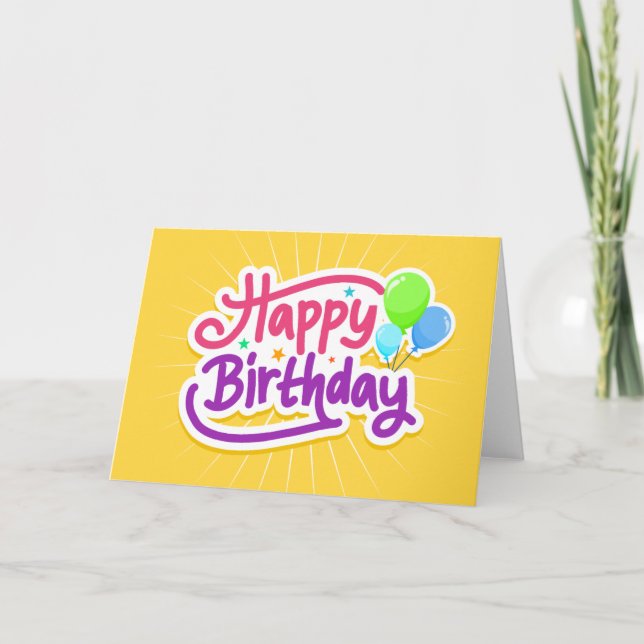 Happy Birthday Word Cloud Card (Front)