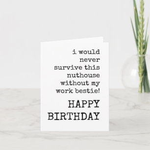 Happy Birthday, Work Bestie, Coworker Bday Card