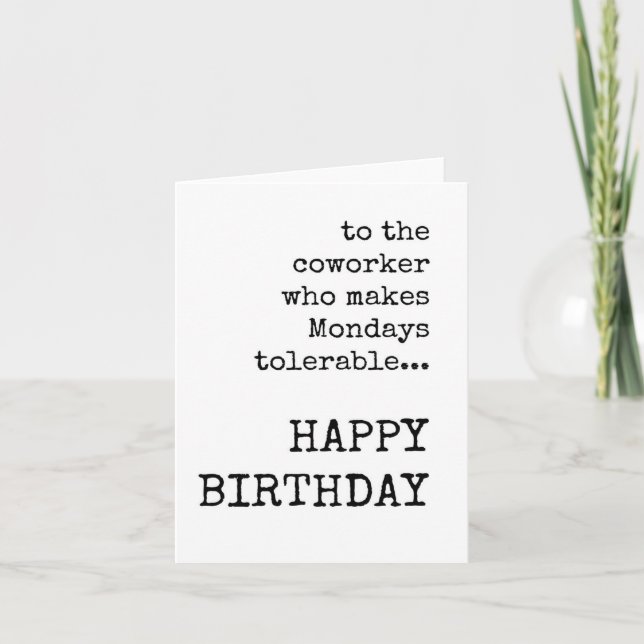 Happy Birthday, Work Bestie, Coworker Bday Card (Front)