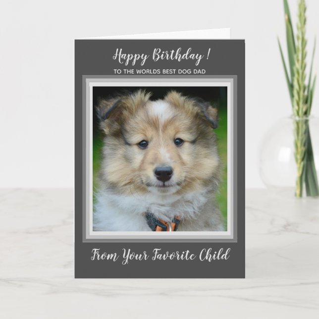 Happy Birthday Worlds Best Dog Dad Frame Pet Photo Card (Front)