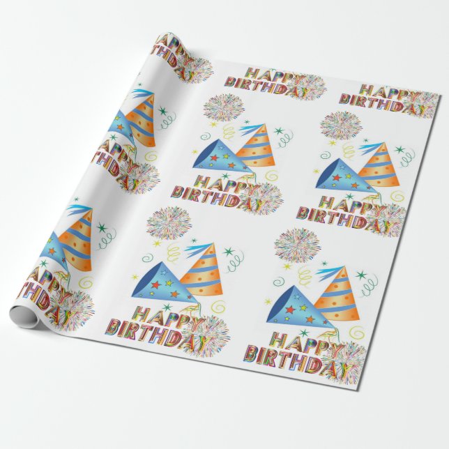 Happy Birthday Wrapping Paper (Unrolled)