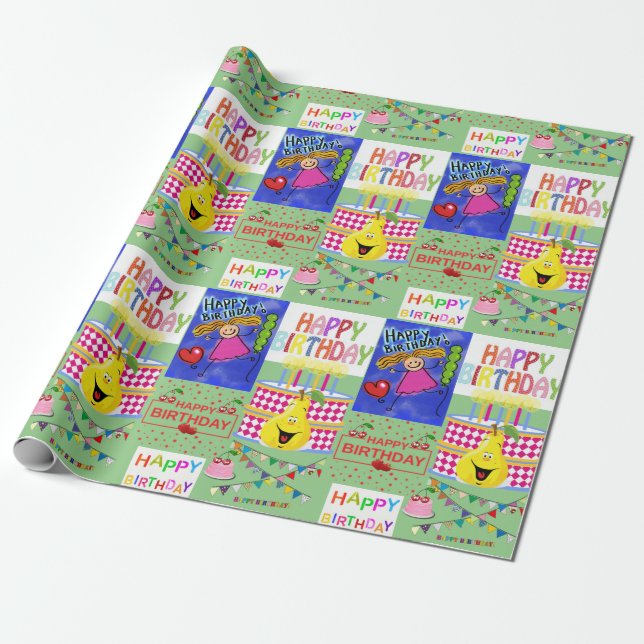 Happy Birthday Wrapping Paper (Unrolled)