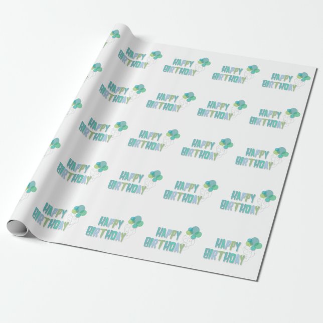 Happy Birthday Wrapping Paper (Unrolled)